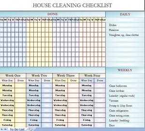 Checklist For House Cleaning Template