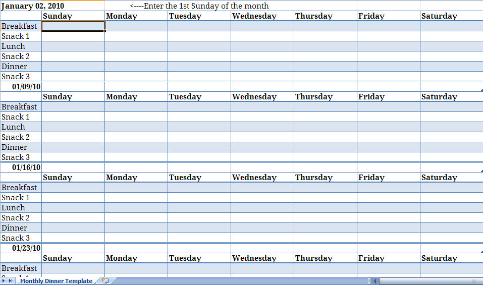 weekly meal planner Archives My Excel Templates