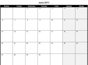 Printable PDF June 2011 Calendar