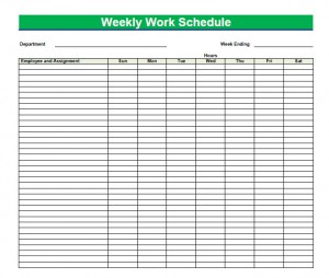 Printable Blank PDF Weekly Schedules | Blank PDF Weekly Schedule