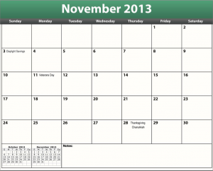 printable pdf november 2013 calendar