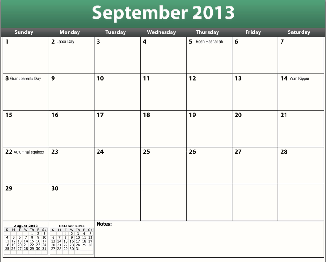 great printable pdf september 2013 calendar 