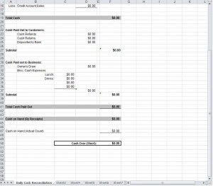 Daily Cash Sheet for MyExcelTemplates.com