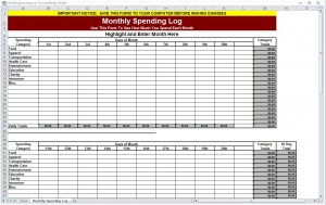 Monthly Spending Log from MyExcelTemplates.com
