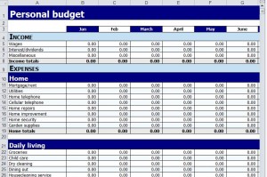 excel home budget workbook