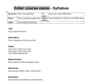 Free Syllabus Template