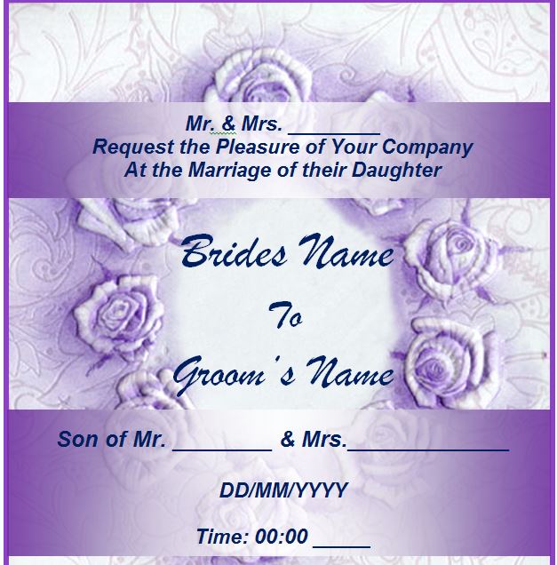 Wedding Invitation Template Free Wedding Invitation Template for Word