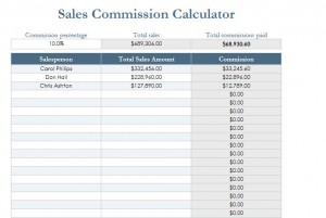 Screenshot of the Sales Commission Calculator