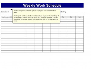Photo of the Weekly Work Schedule Template