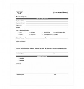 Photo of the Employee Time Off Request Form