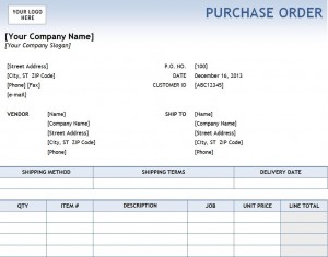Excel Purchase Order Template Purchase Order Template Excel