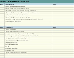 The Plane Trip Checklist