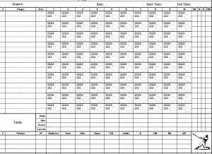 Free Baseball Scorekeeping Sheet