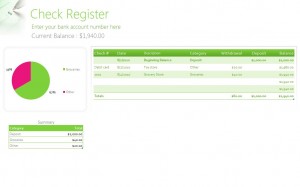 Free Check Register Template from Microsoft