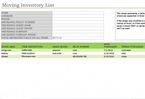 Free Moving Inventory List