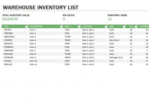 Free Warehouse Inventory