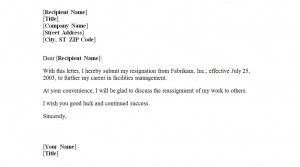 Free Letter of Resignation Template