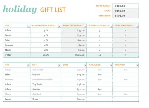 Microsoft's Holiday Gift List Template
