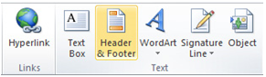 Inserting a header and footer in Excel