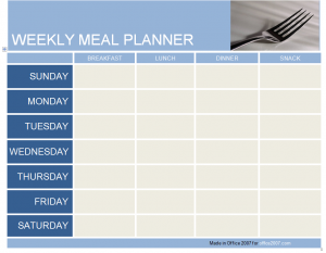 Weekly Meal Planner Template