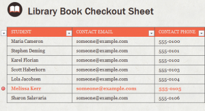 Library Book Checkout Template