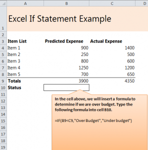 Excel If Statement