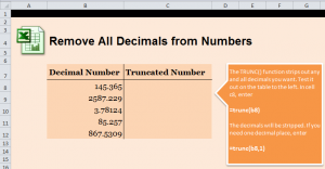 Remove Decimals from Excel