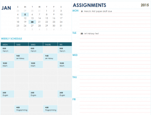 assignment planner template excel