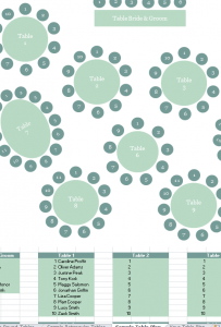 wedding table seating chart template excel