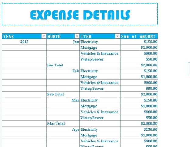 Household Budget Expenses - My Excel Templates