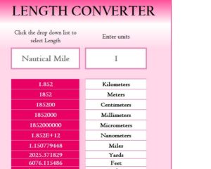 Length Converter Calculator - My Excel Templates