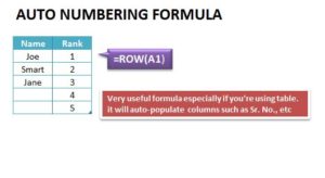 Auto Numbering Formula