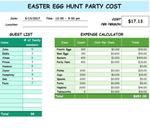 Easter Egg Hunt Party Cost