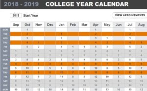 College Year Calendar